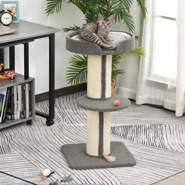 91cm Cat Tree Kitten Activity Center Tower Scratching Post Lamb Cashmere Perch - Image 2
