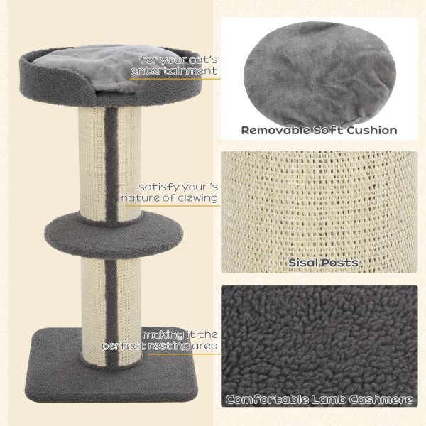 91cm Cat Tree Kitten Activity Center Tower Scratching Post Lamb Cashmere Perch - Image 5
