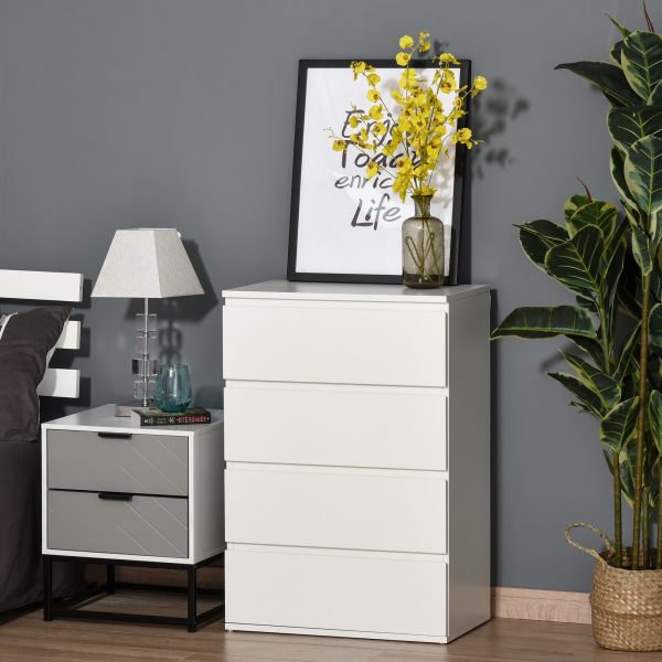 Chest of Drawers, 4 Drawers White - Image 2