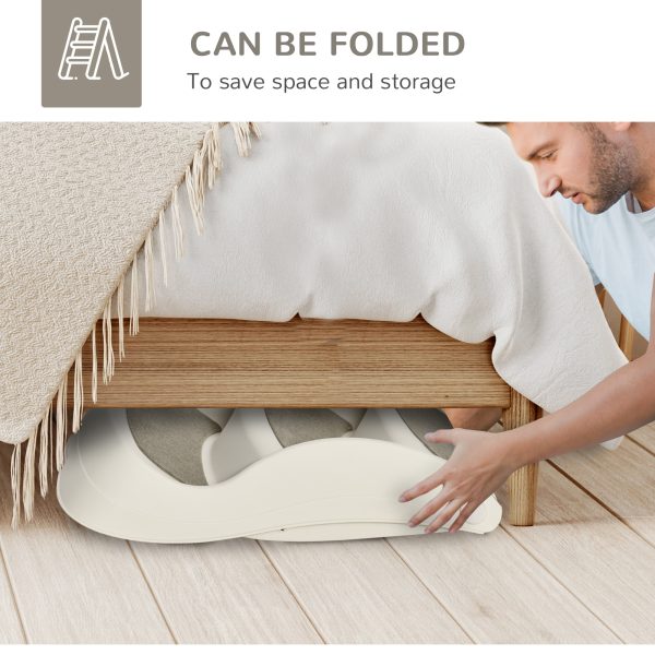 Portable Dog Steps Non-slip Pet Stairs 3-Step Design for High Beds Sofas, Cream - Image 5