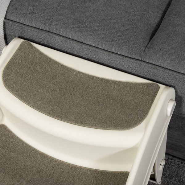 Portable Dog Steps Non-slip Pet Stairs 3-Step Design for High Beds Sofas, Cream - Image 8