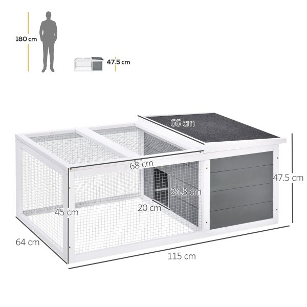 Rabbit Hutch Small Animal Cage Pet Run Cover, with Water-resistant Asphalt Roof - Image 3