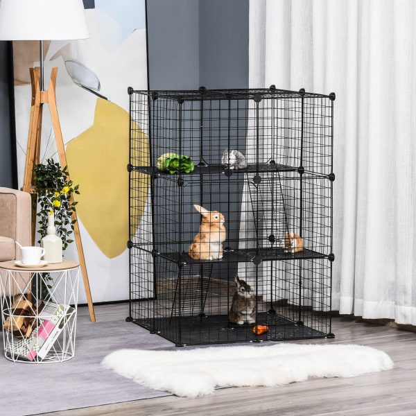 Pet Playpen DIY Small Animal Cage w/ Doors Ramps for Kitten Bunny Chinchilla - Image 2