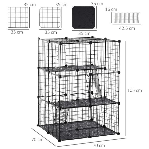 Pet Playpen DIY Small Animal Cage w/ Doors Ramps for Kitten Bunny Chinchilla - Image 3