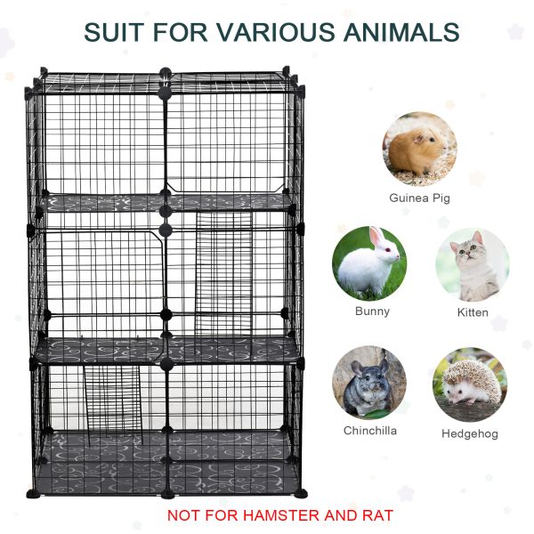 Pet Playpen DIY Small Animal Cage w/ Doors Ramps for Kitten Bunny Chinchilla - Image 5