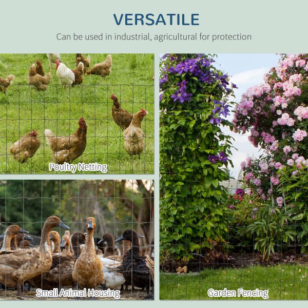 61cm x 1000cm Chicken Wire Mesh, Foldable PVC Coated Fences, for Garden, Green - Image 6