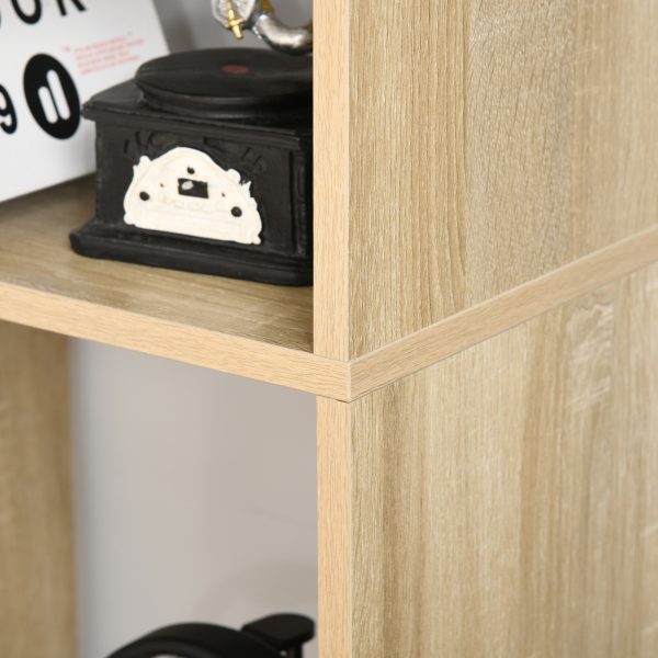 178cm 8-Shelf Bookcase w/ Melamine Surface Oak Tone Multipurpose 8-Grid - Image 7
