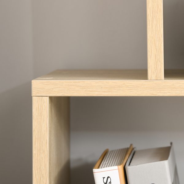 178cm 8-Shelf Bookcase w/ Melamine Surface Oak Tone Multipurpose 8-Grid - Image 8