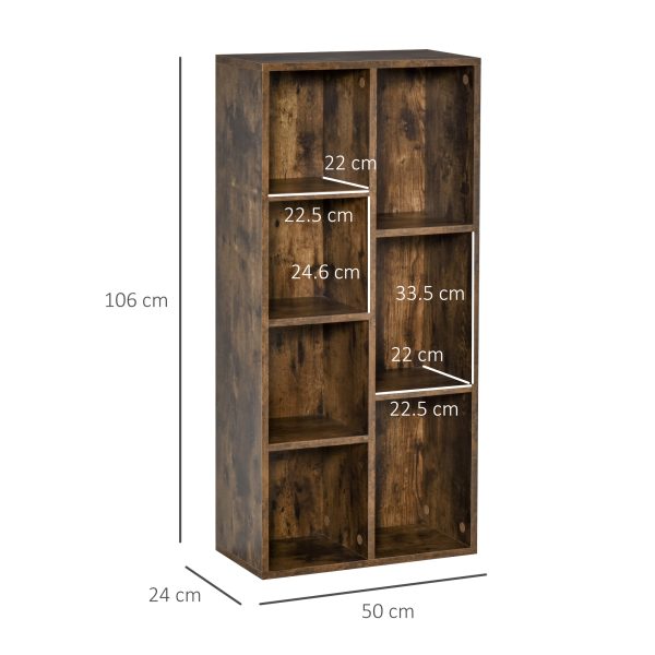 Bookcase IndustrialDisplay Cabinet Cube Storage Rustic Brown - Image 3