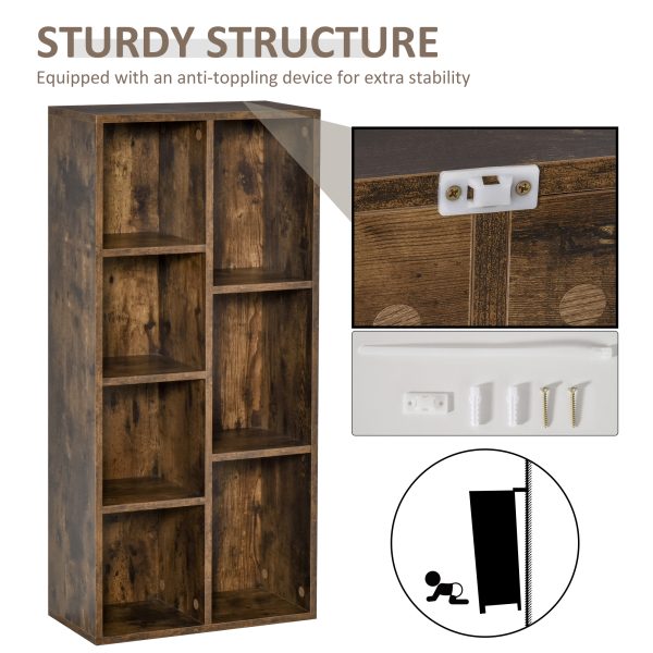 Bookcase IndustrialDisplay Cabinet Cube Storage Rustic Brown - Image 5