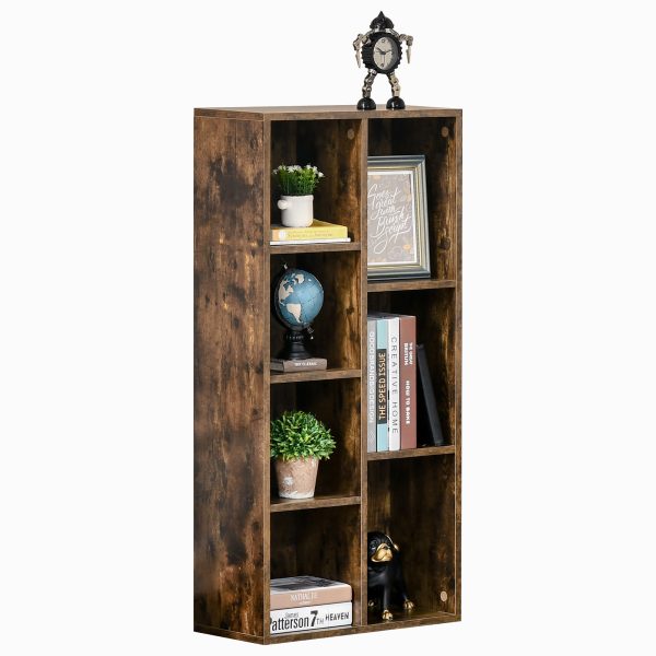 Bookcase IndustrialDisplay Cabinet Cube Storage Rustic Brown - Image 7
