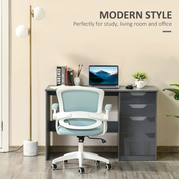 Computer Desk with Drawers, Workstation Grey - Image 4