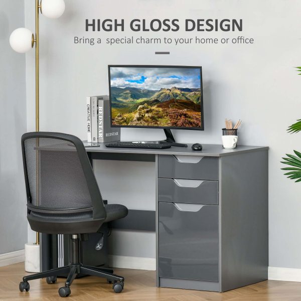 Computer Desk with Drawers, Workstation Grey - Image 6