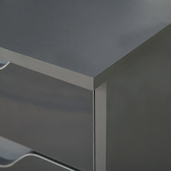 Computer Desk with Drawers, Workstation Grey - Image 8