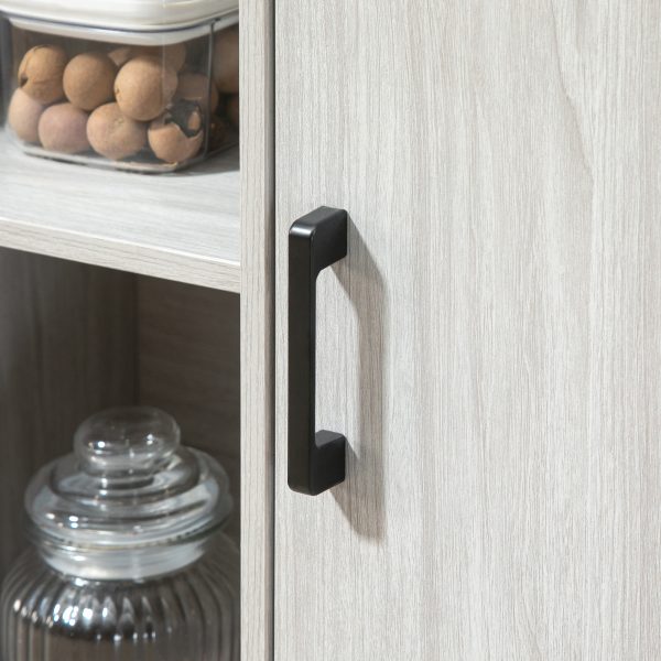 Sideboard, Steel Frame 2 Doors and Adjustable Shelves Light Grey - Image 7