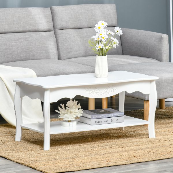 Coffee Table, 94Lx44Wx42H cm-White - Image 2