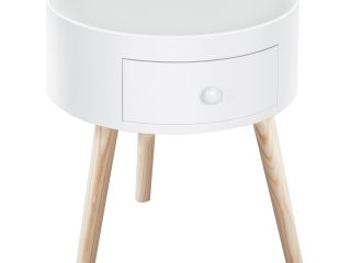 Round Coffee Table,  ?38 x 45H cm-White