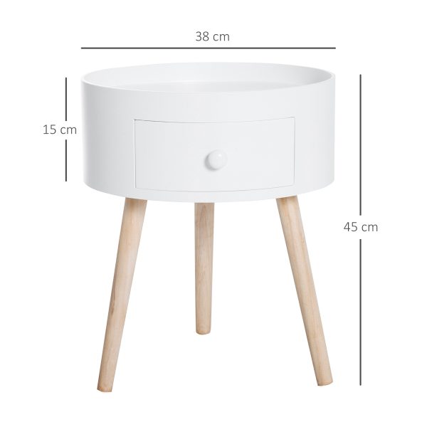 Round Coffee Table,  ?38 x 45H cm-White - Image 3