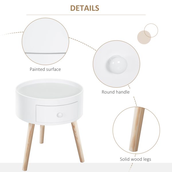 Round Coffee Table,  ?38 x 45H cm-White - Image 4