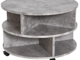 Coffee Table, 2-Tier, ?60x39.5H cm-Cement Colour