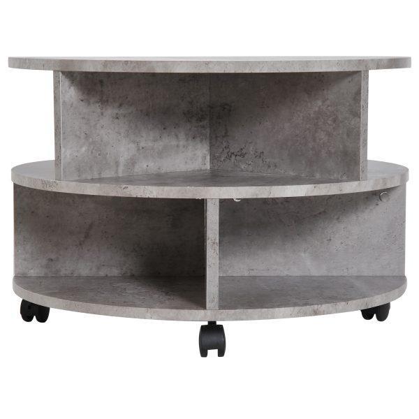 Coffee Table, 2-Tier, ?60x39.5H cm-Cement Colour - Image 8