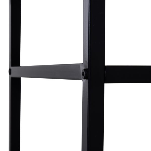 Steel Frame Industrial Style TV Stand w/ Shelf Black/Brown - Image 7