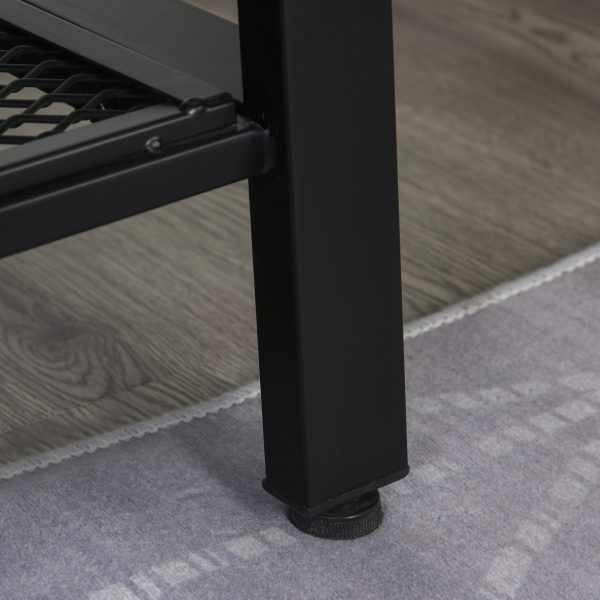 Rubber Wood 3-Tier TV Media Unit Black/Brown - Image 8
