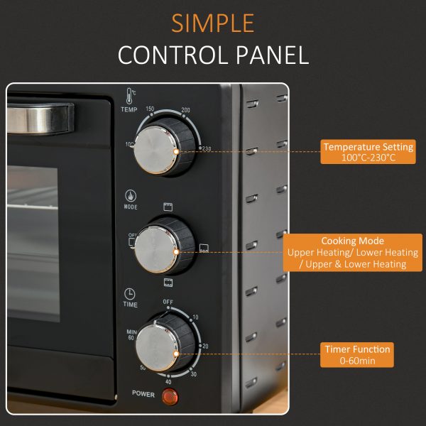 Mini Oven, 21L Grill, Toaster Timer, Baking Tray and Wire Rack, 1400W - Image 7