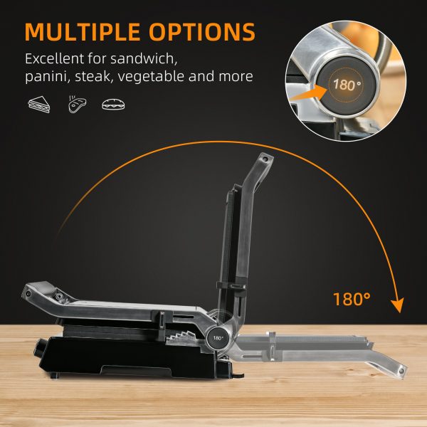 2000W Electric Non-stick Grill  Flat Open, Sandwich Toaster Maker Non-Stick - Image 7