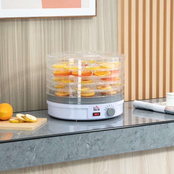 5 Tier Food Dehydrator 245W Stainless Steel Food Dryer Machine Timer LCD White - Image 2