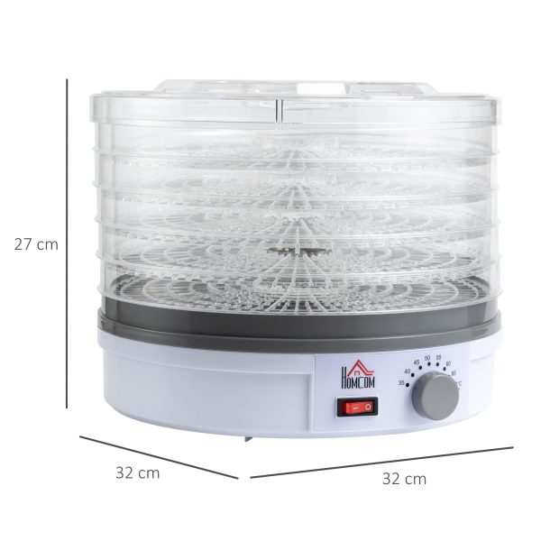 5 Tier Food Dehydrator 245W Stainless Steel Food Dryer Machine Timer LCD White - Image 3