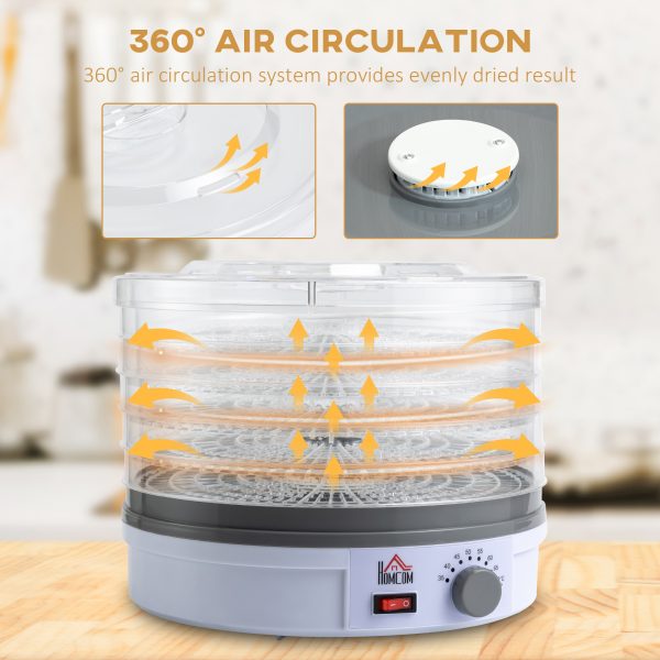5 Tier Food Dehydrator 245W Stainless Steel Food Dryer Machine Timer LCD White - Image 6