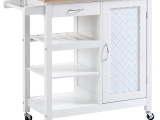 Kitchen CartUtility Kitchen Island with Storage Drawer, White