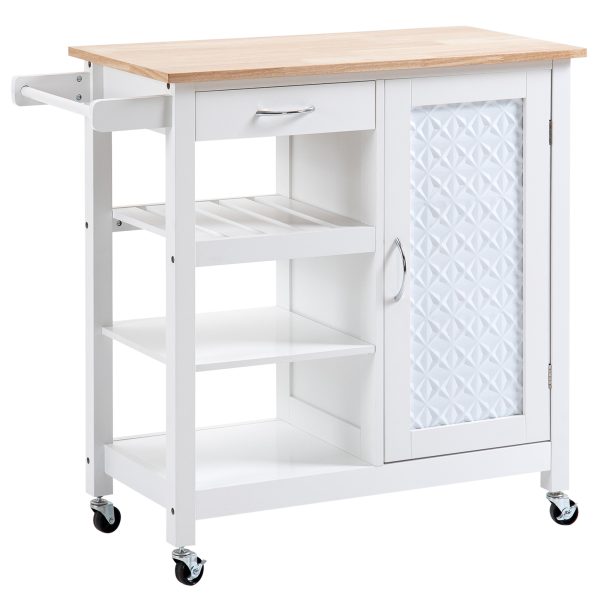 Kitchen CartUtility Kitchen Island with Storage Drawer, White