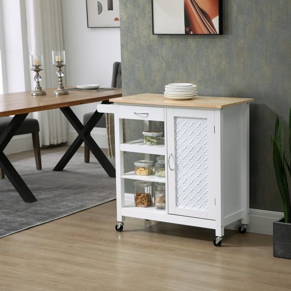 Kitchen CartUtility Kitchen Island with Storage Drawer, White - Image 2