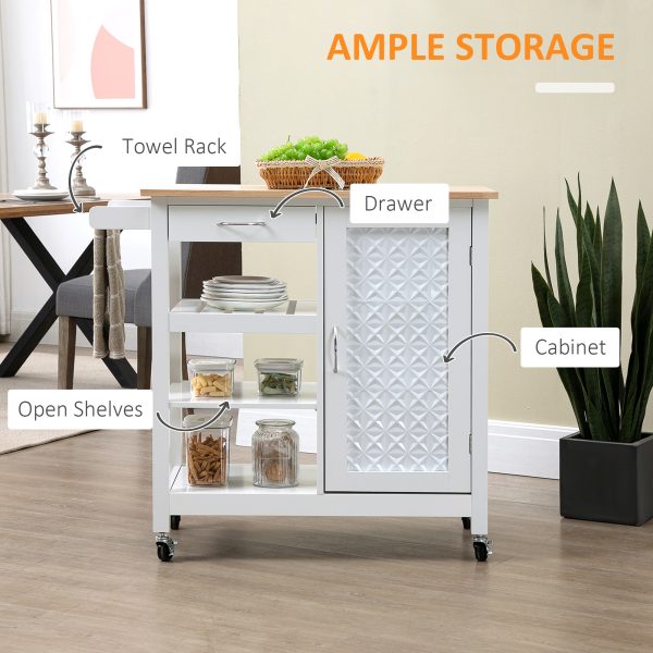 Kitchen CartUtility Kitchen Island with Storage Drawer, White - Image 4