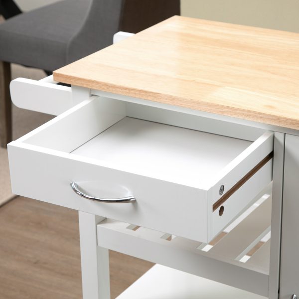 Kitchen CartUtility Kitchen Island with Storage Drawer, White - Image 7