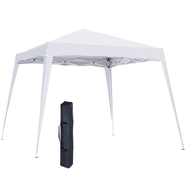 Outsunny Pop-Up  Tent,  3Lx3Wx2.4H m-White