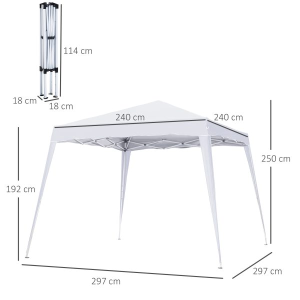 Outsunny Pop-Up  Tent,  3Lx3Wx2.4H m-White - Image 3