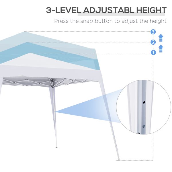 Outsunny Pop-Up  Tent,  3Lx3Wx2.4H m-White - Image 6