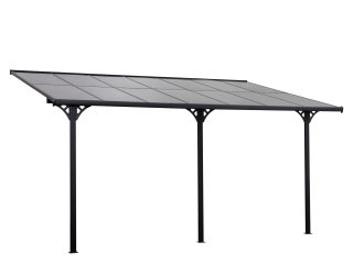 Outdoor Patio Gazebo Pergola, Aluminum Post, 4.35x3m Mounted on the Wall Roof