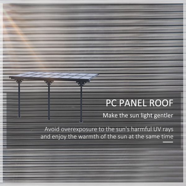Outdoor Patio Gazebo Pergola, Aluminum Post, 4.35x3m Mounted on the Wall Roof - Image 5