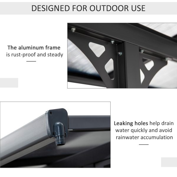 Outdoor Patio Gazebo Pergola, Aluminum Post, 4.35x3m Mounted on the Wall Roof - Image 6