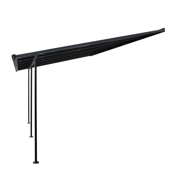 Outdoor Patio Gazebo Pergola, Aluminum Post, 4.35x3m Mounted on the Wall Roof - Image 8