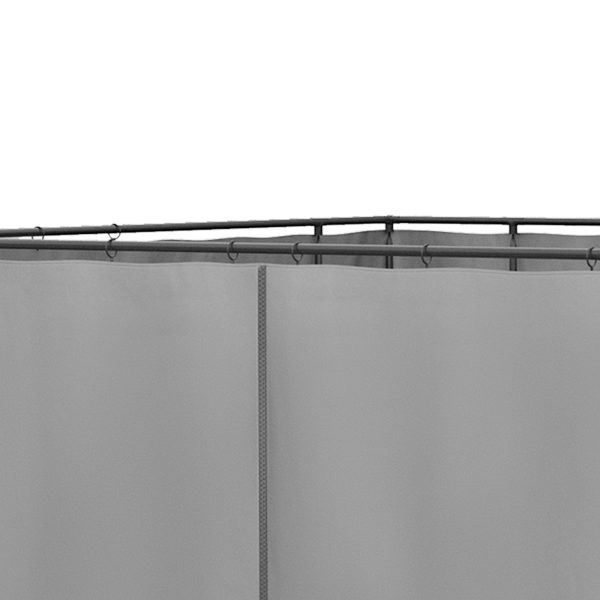 3 x 3m Gazebo Replacement Sidewall Set with 4 Panels, Hooks/C-Rings  Light Grey - Image 8