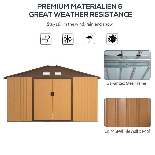 13ft x 11ft Metal StorageFoundation Vent Doors Yellow - Image 4