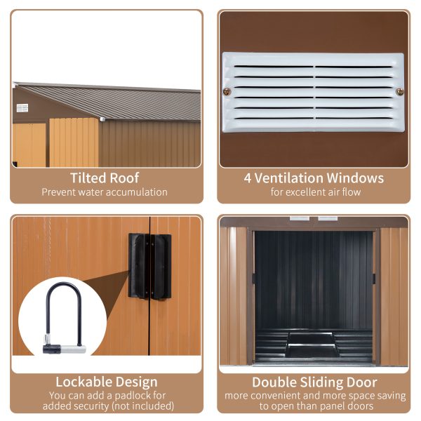 13ft x 11ft Metal StorageFoundation Vent Doors Yellow - Image 5