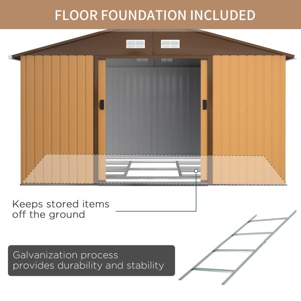 13ft x 11ft Metal StorageFoundation Vent Doors Yellow - Image 7