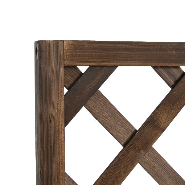 Garden Wooden Pine Trough Planter with Topped Trellis Climbing Plant - Image 8