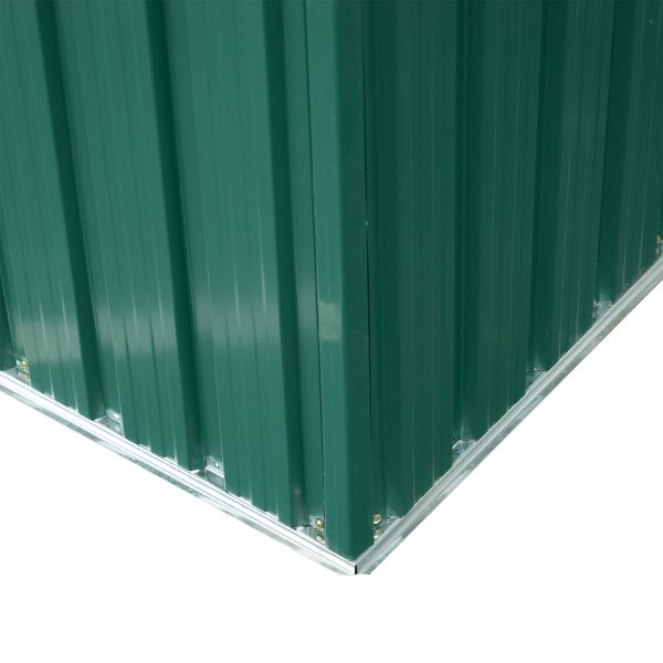 Pent Roofed Metal Garden Shed Foundation and Vent 260x194x200cm Green - Image 7